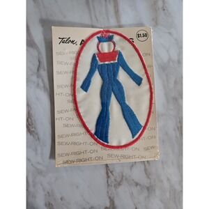 Vintage Sailor Applique Sewing Red Blue White Patriotic Sew On Patch Talon 1971